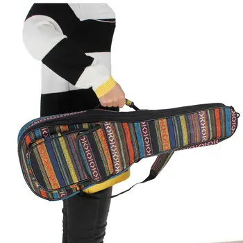 

23 Inch National Style Ukulele Guitar Backpack Soft Pad Cotton Thickening Ukelele Case Cover Mini Guitar Ukulele Accessories