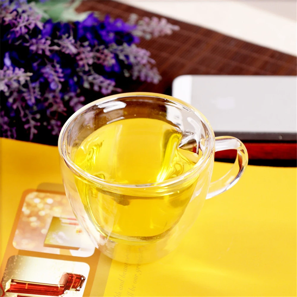 Heart Love Shaped Double Wall Glass Mug Resistant Tea Beer Mug Milk Lemon Juice Cup Drinkware Lover Coffee Cups Mug Gift 4