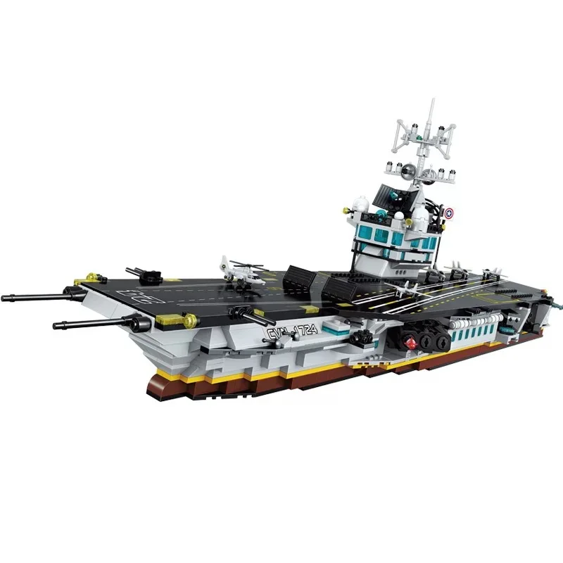 

ENLIGHTEN Building Blocks 1724 Enterprise Aircraft Carrier Military zhan di ji pu Series DIY Assembled Building Blocks Children'