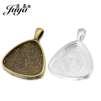 

10pcs/lot Triangle Zinc Alloy Cabochon Blank Setting Fit 25mm Triangle Glass Pendant Necklace DIY Jewelry Making Accessories