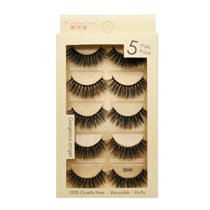 Dolls-G YSDO 3D норковые накладные ресницы 5 пар натуральные норковые ресницы толстые Makeupeye ресницы драматические накладные ресницы из норки объемные ресницы - Цвет: Dolls-G
