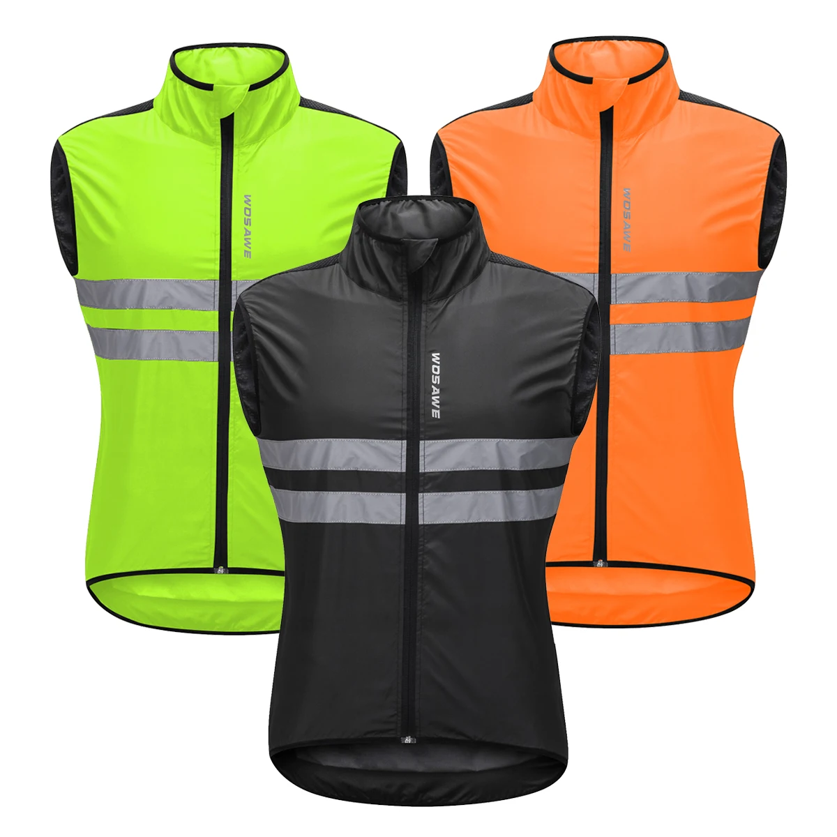 

WOSAWE Reflective Cycling Vest Windproof Running Safety Vest Motorcycle Cycle MTB Riding Bike Bicycle Clothing Sleeveless Jersey