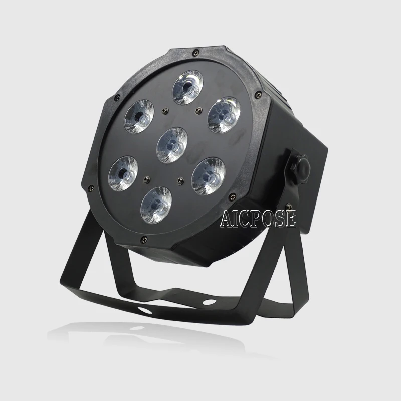 Светодиодная Par can 7x12 Вт светодиодная лампа RGBW 4 в 1 /RGBWA UV 6 плоская dmx512 освещение
