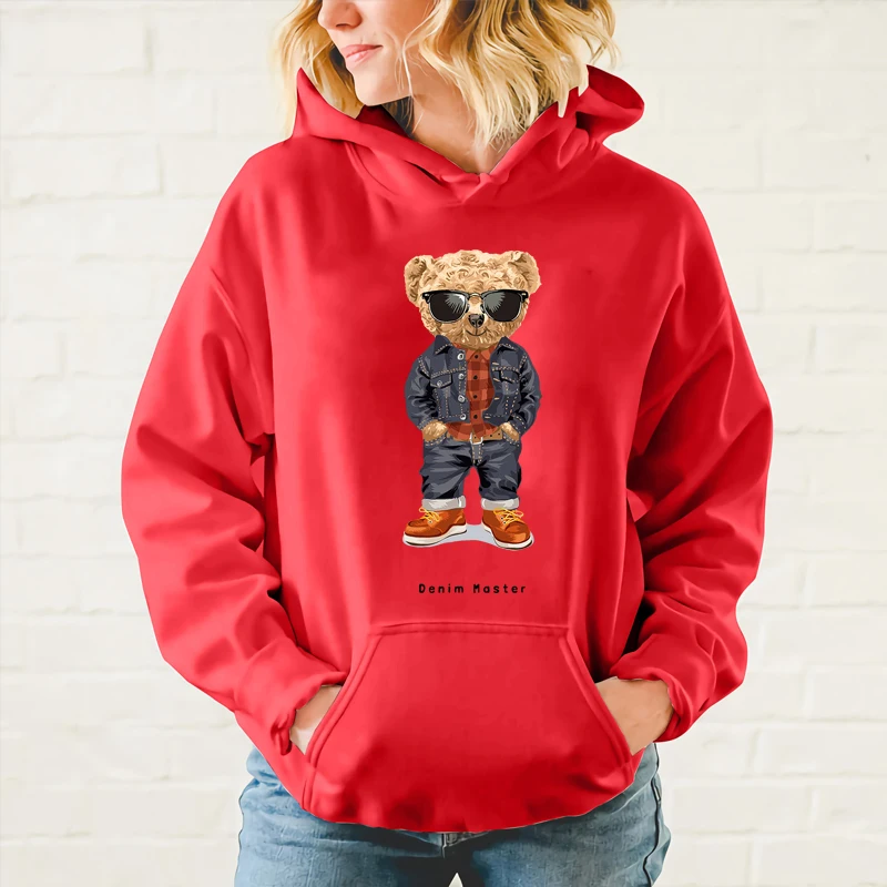 Fashion Creative Gentleman Teddy Bear Sweatshirt Autumn/Winter Thickening Plus-size Men and Women Hoodies Lovers Hoodie S-4XL trendy hoodies for women
