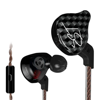 

4BA+1DD Hybrid Earphone with Mic Headset HIFI Earbuds In Ear Monitor Headphones Black