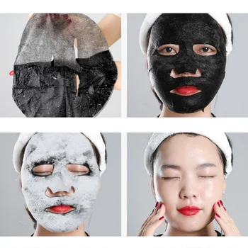 

5 Pcs Moisturizing Bamboo Charcoal Bubble Black Mask Deep Cleaning Oil Control Skin Care Mask Bw