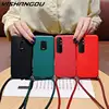 Funda de silicona líquida para Xiaomi Mi Note 10 Lite 9T Pro A3 A2 Redmi Note 9 9s 8T 8 Pro 8A 7A, con correa para el cuello ► Foto 1/6