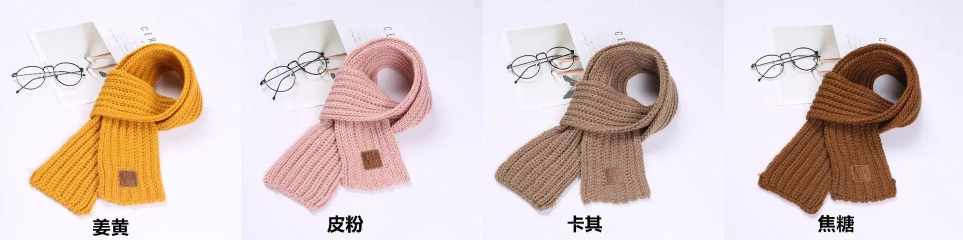 Children's scarf boys warm girls thickened small scarf knitting Korean version boys girls scarf autumn winter hair scarf
