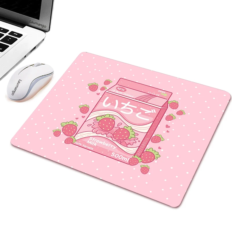 Small Mousepad Kawaii Japanese Strawberry Mouse Pad Rubber Computer Mat
