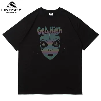 

2020 Men T Shirt Hip Hop Streetwear Reflective Grimace Mask Printed Tshirt Harajuku Summer Short Sleeve T-Shirt Cotton Tops Tees
