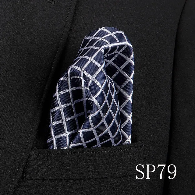 Fashion 100% Silk Hankerchief Scarves Vintage Hankies Men's Pocket Square Handkerchiefs Striped Solid Snot Rag 22*22 cm SP79