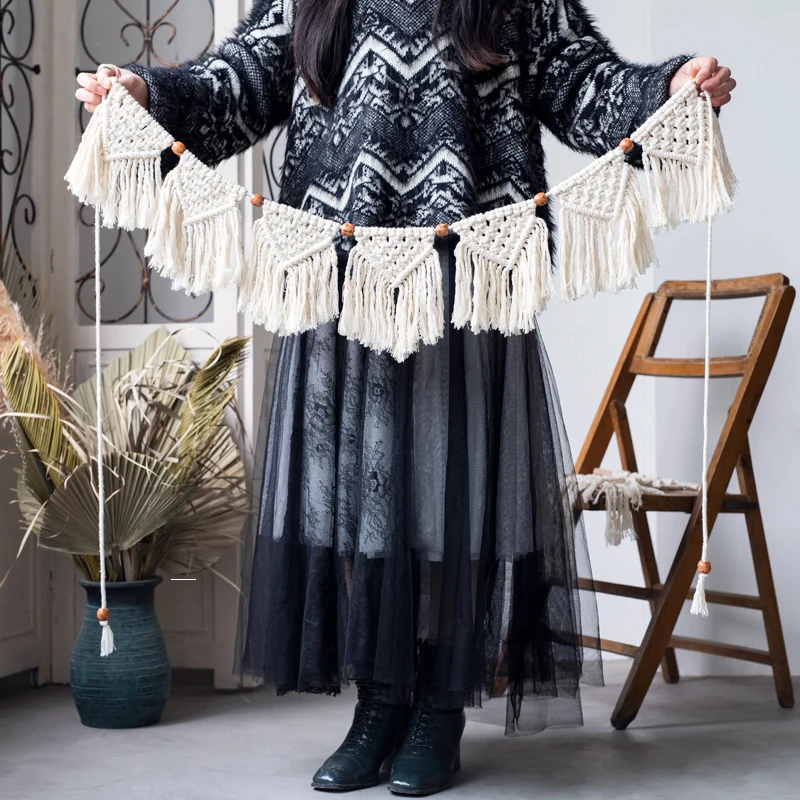 JAROWN Hand Woven Pocket Tassels Wall Hanging Flower Basket Tapestry Bohemian Decoration Nordic Style Home Dorm Chic Wall Accent JAROWN Hand Woven Pocket Tassels Wall Hanging Flower Basket Tapestry Bohemian Decoration Nordic Style Home Dorm Chic Wall Accent