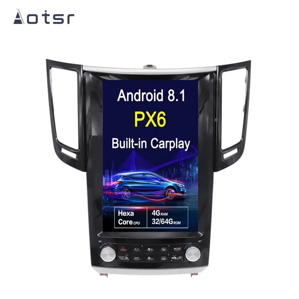 AOTSR Android 8,1 новейший Tesla стиль HD экран Автомобильный gps навигатор для Infiniti FX FX25 FX35 FX37 WiFi мультимедийный проигрыватель радио