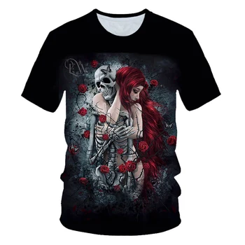

Skull Beauty Rock Cool 3D t shirts Mens Motorcycle Punk 3D Printed T shirt Men Clothes tshirt Summer Top Homme Hipster Pop Shirt