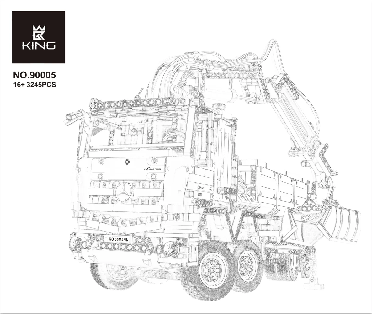 KING 90005(20005) Technic 42043 Mercedes-Benz Arocs 3245 шт. Модель Строительный блок Кирпичи Детские игрушки DIY развивающие Рождество