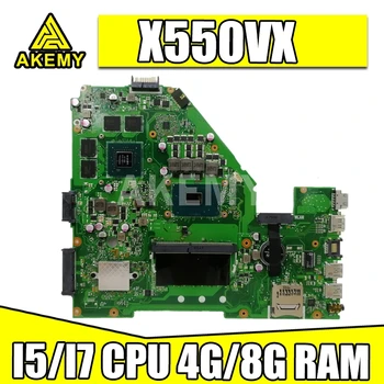 

Akemy X550VX Laptop motherboard For Asus X550VX X550V original mainboard GTX950M GPU I7-6700HQ i5-6300HQ 4GB/8GB