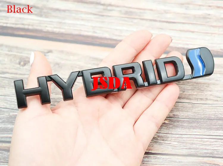 Black HYBRID Горячая Распродажа, гибридный 3D металлический Автомобильный логотип, боковой значок, креативное украшение, эмблема на задний багажник, наклейки, Стайлинг - Название цвета: Black HYBRID