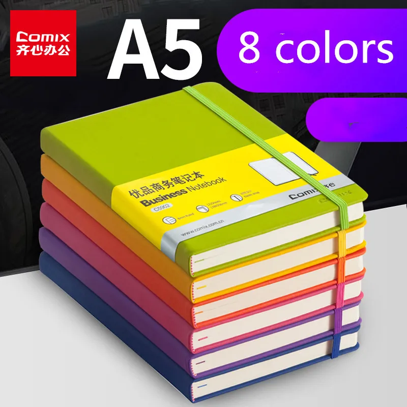 

Comix A5 Notebook Thickened Soft Leather Notepad Color Portable Diary Book Writing Pads planners Office Student stationery