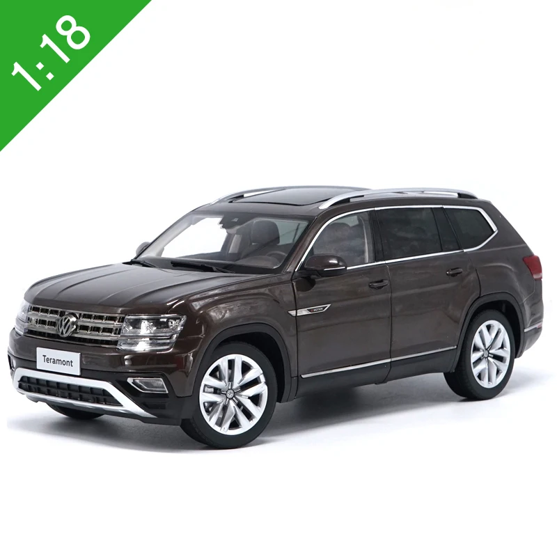 1:18 Высокая тщательная VW 2017TERAMONT сплав модель автомобиля статические металлические модельные автомобили с оригинальной коробкой - Цвет: Brown