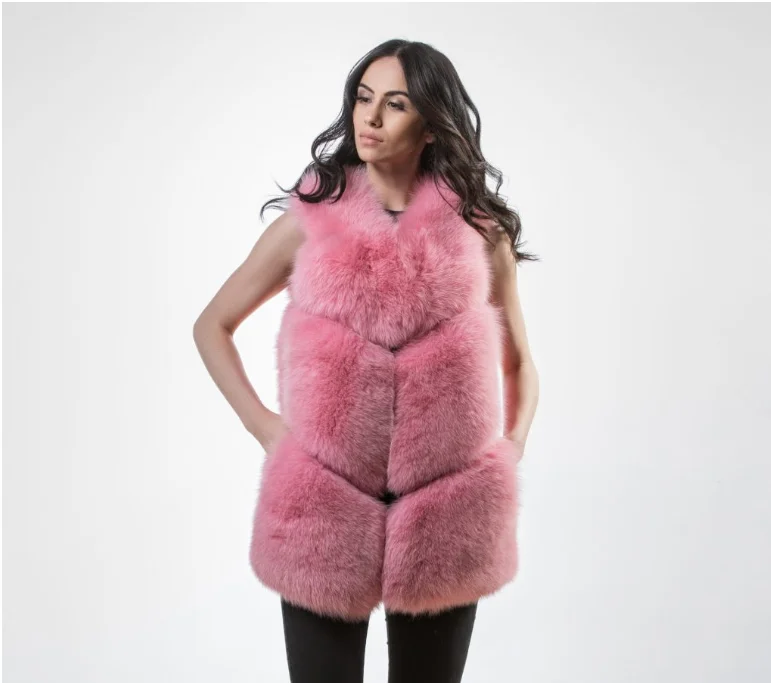 

Warm Tide Female Premium Fox Fur Coat Sleeveless Thicken Casual Abrigos Mujer Invierno 2019 New Fashion Luxury Real Fox fur Vest