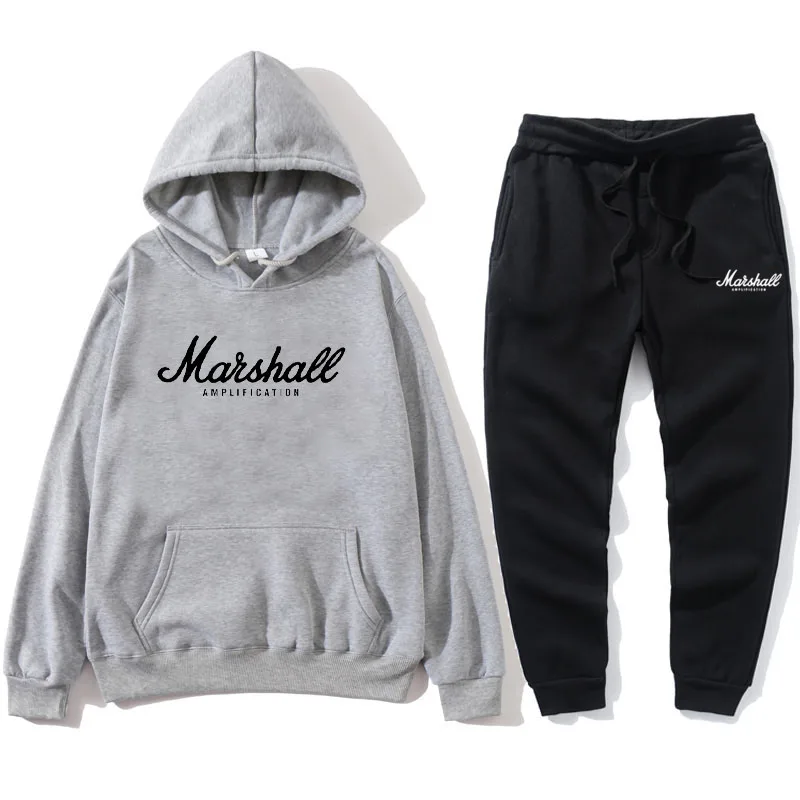 

2-piece printed brand sportswear men's and women's hooded sweatshirts pants pullover sportswear suit casual hooded sportswear