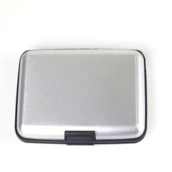 Sleek Aluminum Waterproof Card Holder - Unisex Wallet & Bank Card Protector (Silver)