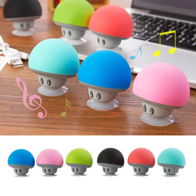 

Cartoon Mushroom Wireless Bluetooth Speaker Waterproof Sucker Mini Bluetooth Speaker Audio Outdoor Portable Bracket