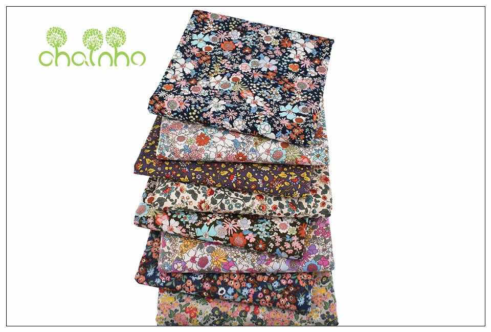 Chainho,Floral Series Printed Plain Cotton Fabric,DIY Quilting&Sewing Poplin Material For Baby&Children Dress,Shirt,Skirt,PCC093