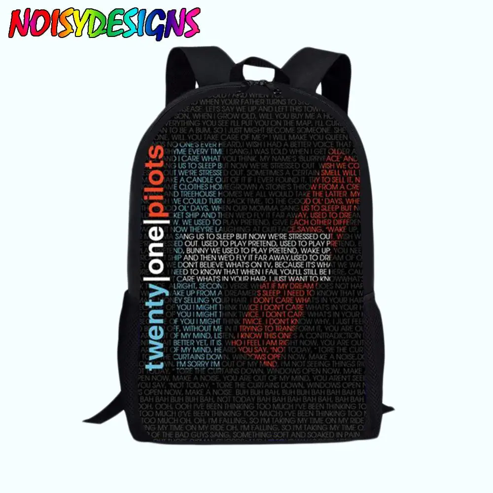WHEREISART Twenty one pilots печать школьные сумки рюкзаки черный plecak мальчики девочки ортопедический рюкзак дропшиппинг