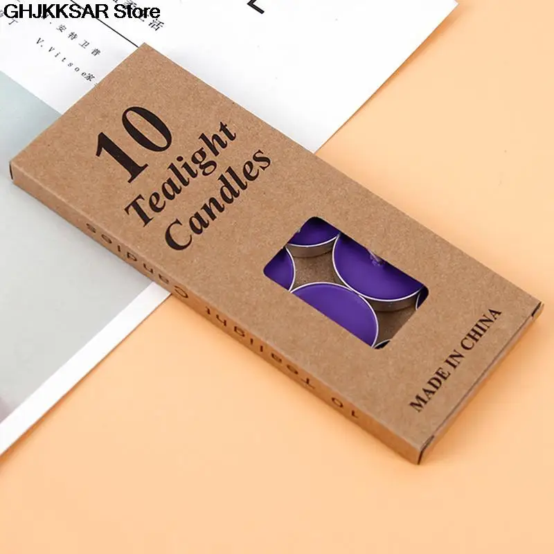 10pcs Box Romantic Aromatherapy Tea Wax Candle Birthday Wedding Party Candle Candlelight Color Candle Candles Aliexpress