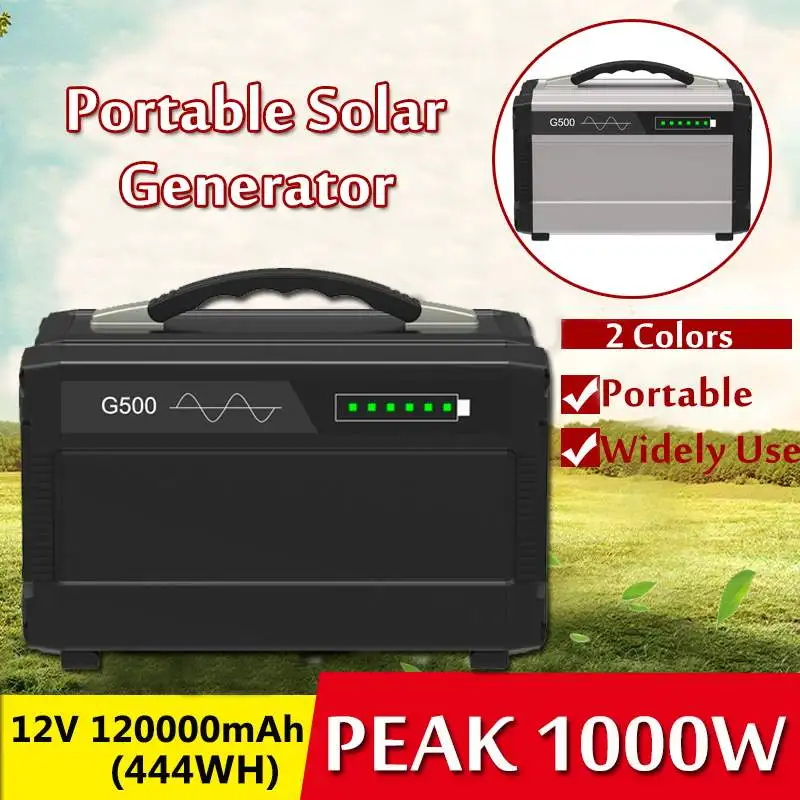

Portable 1000W 120000mAh Solar Power Storage Generator Inverter Outdoor UPS Pure Sine Wave Power Supply USB Energy Storage