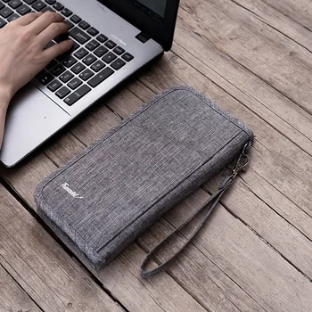 

Unisex simple style polyester cash ID colder RFID block solid color wallet coin bag card holder credit card storage bag wallet