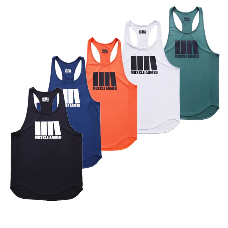 

New Men Brand Clothing Tank tops Male Jogging Fitness Casual sleeveless Vest Summer Quick-drying Bodybuilding Tops Gyms Clothing