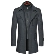 

2021 Fashion Men Wool & Blends Mens Casual Business Trench Coat Mens Leisure Overcoat Male Punk Style Blends Dust Coats Jackets