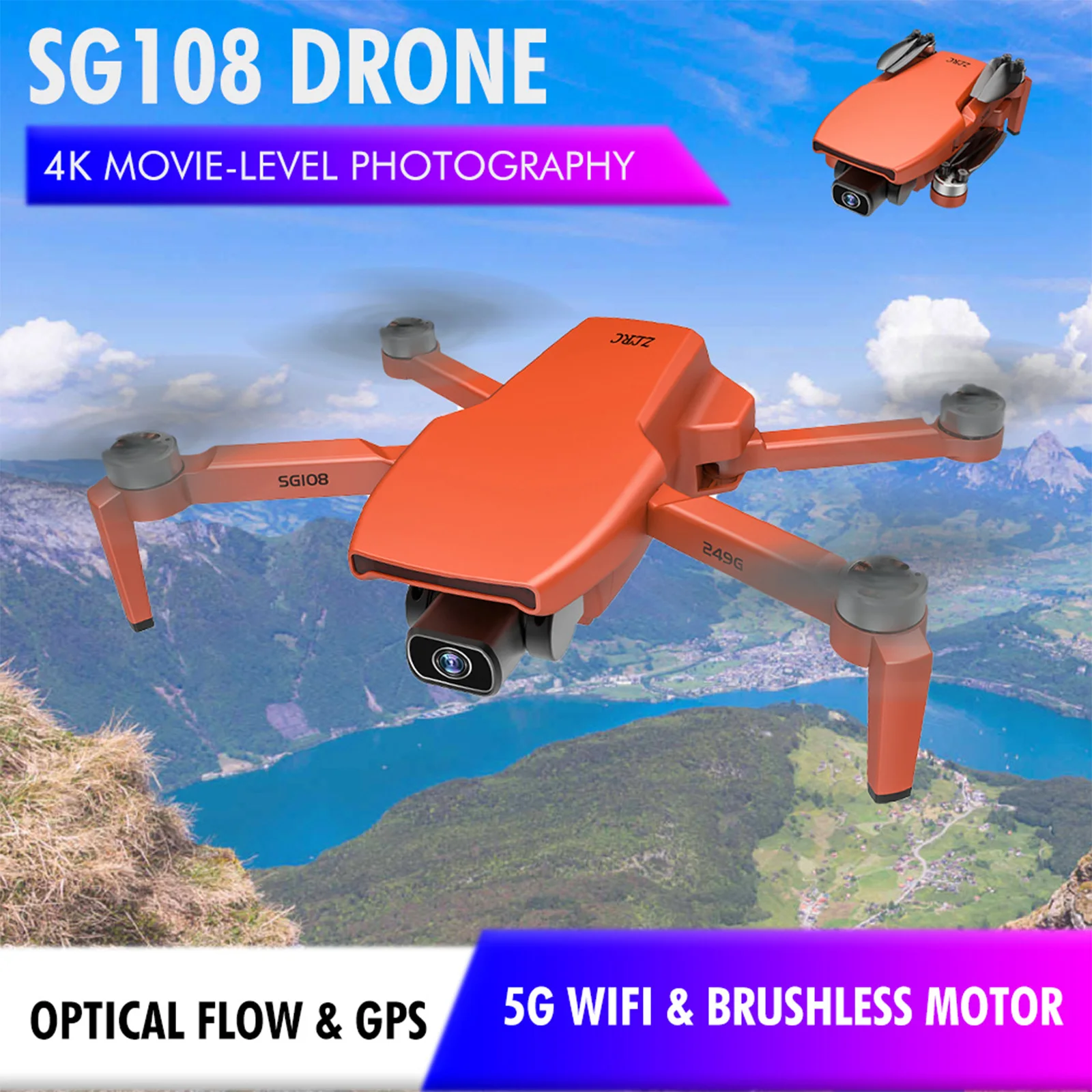 Квадрокоптер SG108 Pro с GPS 4k 2 оси Wi-Fi FPV | Игрушки и хобби
