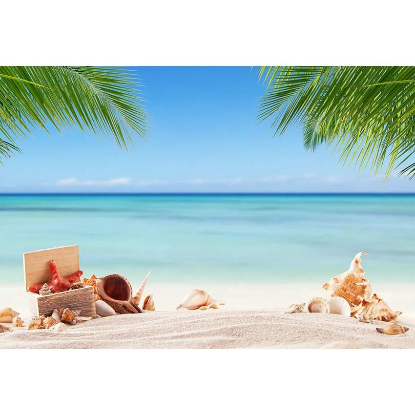Tropical Beach and Sky Photography Backdrop