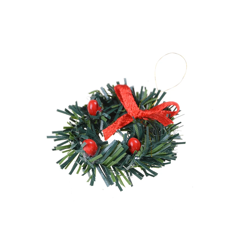 Рождественские огни Подарочная коробка модель с ботинок для конфет Дерево Венок сосновая капля Санта Клаус шляпа Декор кукольный домик Миниатюрные аксессуары - Цвет: As pics