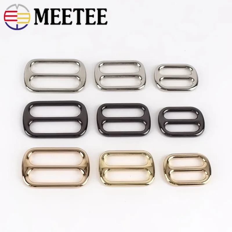 Meetee 5 шт. 25/32/38 мм металлический мешок двухщелевая Пряжка DIY Чемодан ремень тройной
