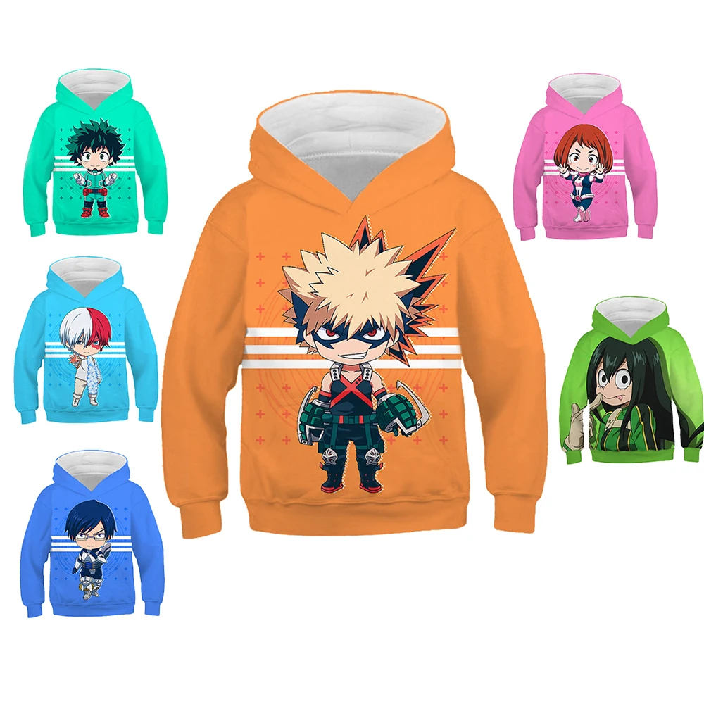 

Children My Hero Academia Cosplay Costume Hoodies 3D Anime Boys Girls Todoroki Shoto Costumes Fall Spring Coat Tops Sweatshirt