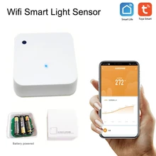 Tuya wifi impermeável ao ar livre sensor de luz inteligente (0-30000) lux alimentado por bateria casa inteligente luz automação sentido ligação controle