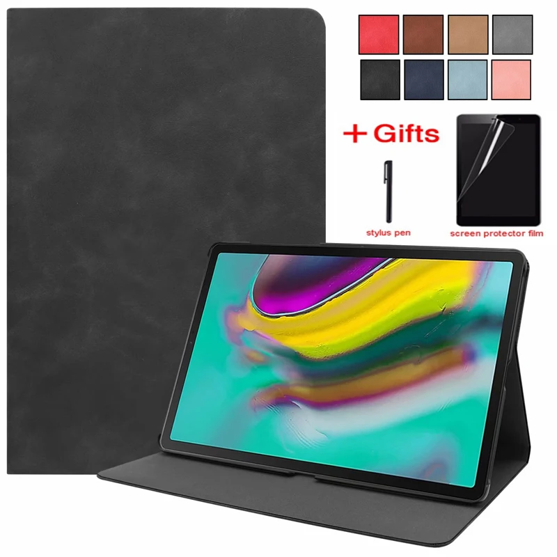 Ковбойский кожаный чехол для samsung Galaxy Tab S5e 10,5 SM-T720 SM-T725 T720 T725 чехол Funda Capa Smart Stand Shell+ пленка+ ручка