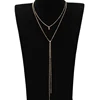 2022 Simple Gold Silver Color Chain Choker Necklace Long Beads Tassel Chocker Necklaces For Women collar collier ras du cou ► Photo 3/6