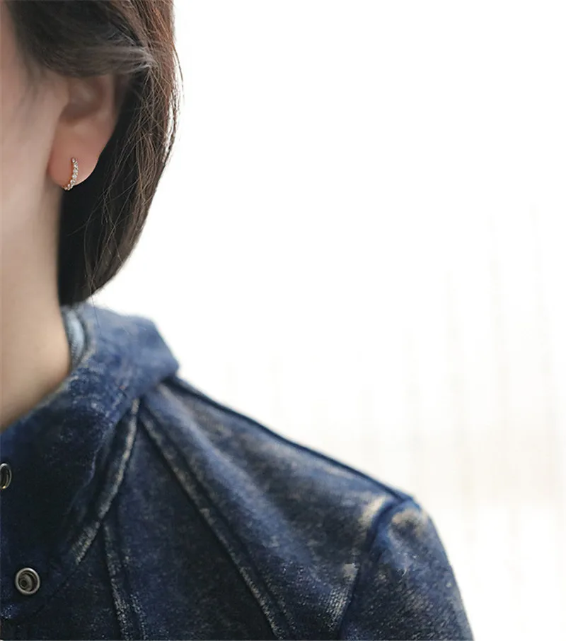 925 Sterling Silver French Simple Pavé Crystal Earrings Women Fashion Charm Party Jewelry Plating 14k Gold Accessories - Image 2