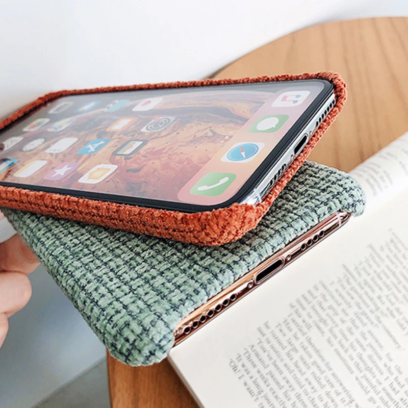Зимние теплые плюшевые чехлы для телефонов iPhone 11Pro Max XR XS Max 7 8 Plus X модный противоударный сплошной цвет задняя крышка для iPhone 11