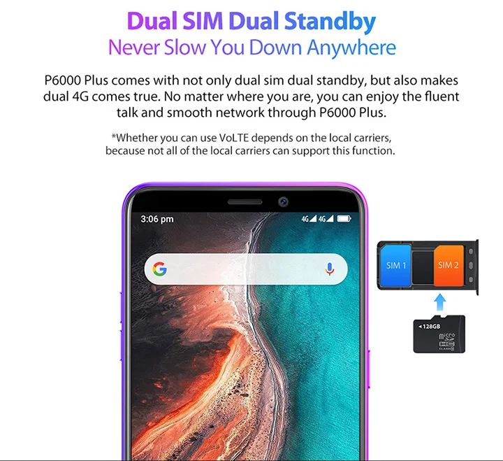 Ulefone P6000 Plus Android 9,0 6350 мАч смартфон 6,0 дюймов Face ID HD+ Двойная камера Ouad Core 3 ГБ 32 ГБ Face ID4G LTE мобильный телефон