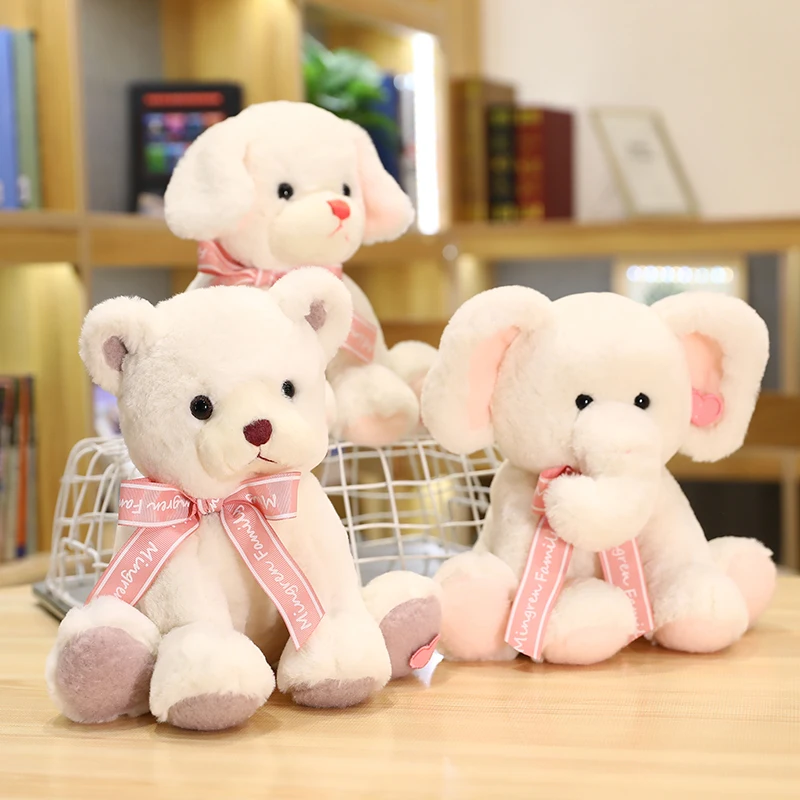 Nice High Quality 1pc 25cm Simulation Bear Dog Elephant Stuffed Plush Toys Lifelike Soft Food Pillow Chair Car Seat Funny Gifts tooth fairy box for kids bear tooth box under tooth fairy pillow kids tooth box keepsake lost teeth holder