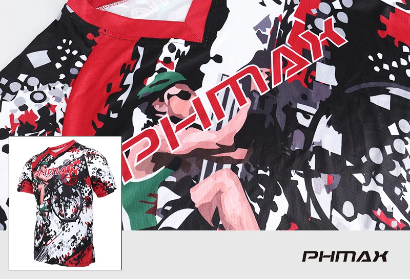 PHMAX, летняя, профессиональная, для спуска на гору, Майки для мотокросса, одежда для гонок, дышащие, MTB, майки, полиэстер, для велоспорта, Джерси, для мужчин, DH рубашка