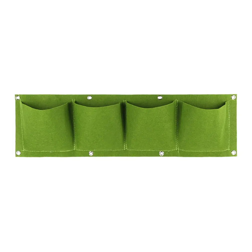 Green 4 pockets Карманная настенная Нетканая войлочная посадочная сумка вертикальная садовая сеялка вешалки для выращивания цветов на открытом воздухе в помещении контейнерные горшки - Цвет: Green 4 pockets