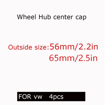 

4pcs 56MM 65MM Wheel Hub Center Cap 2.2in Sticker for Volkswagen VW Beetle T4 T5 Polo Tiguan Touran R32 bora EOS GTI Car Styling