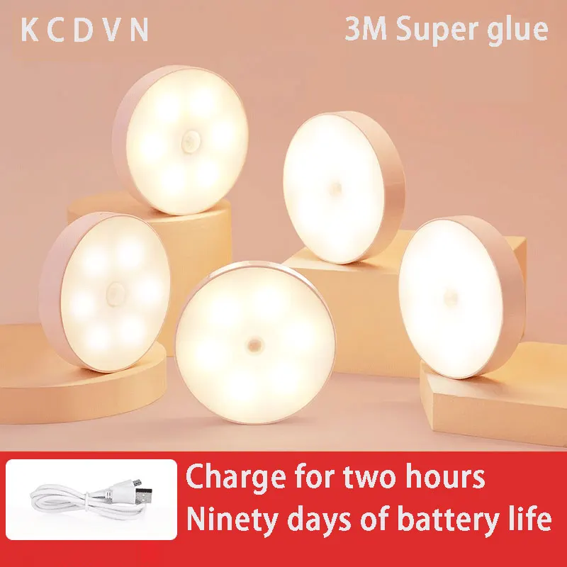 

Usb Charging Motion Sensor Wireless Night Lights Bedroom Decor Light 6 8 LED Detector Wall Lamp Staircase Closet Aisle Lighting